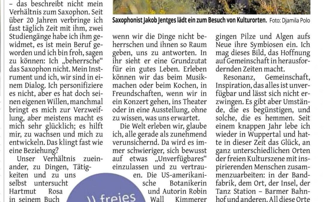 Beitrag für das )) freies netz werk )) KULTUR in der WZ